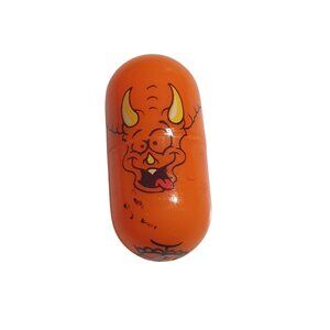 Mighty Beanz Triceratops Bean Collectible Dinosaur Figure Orange Toy Rare Gift